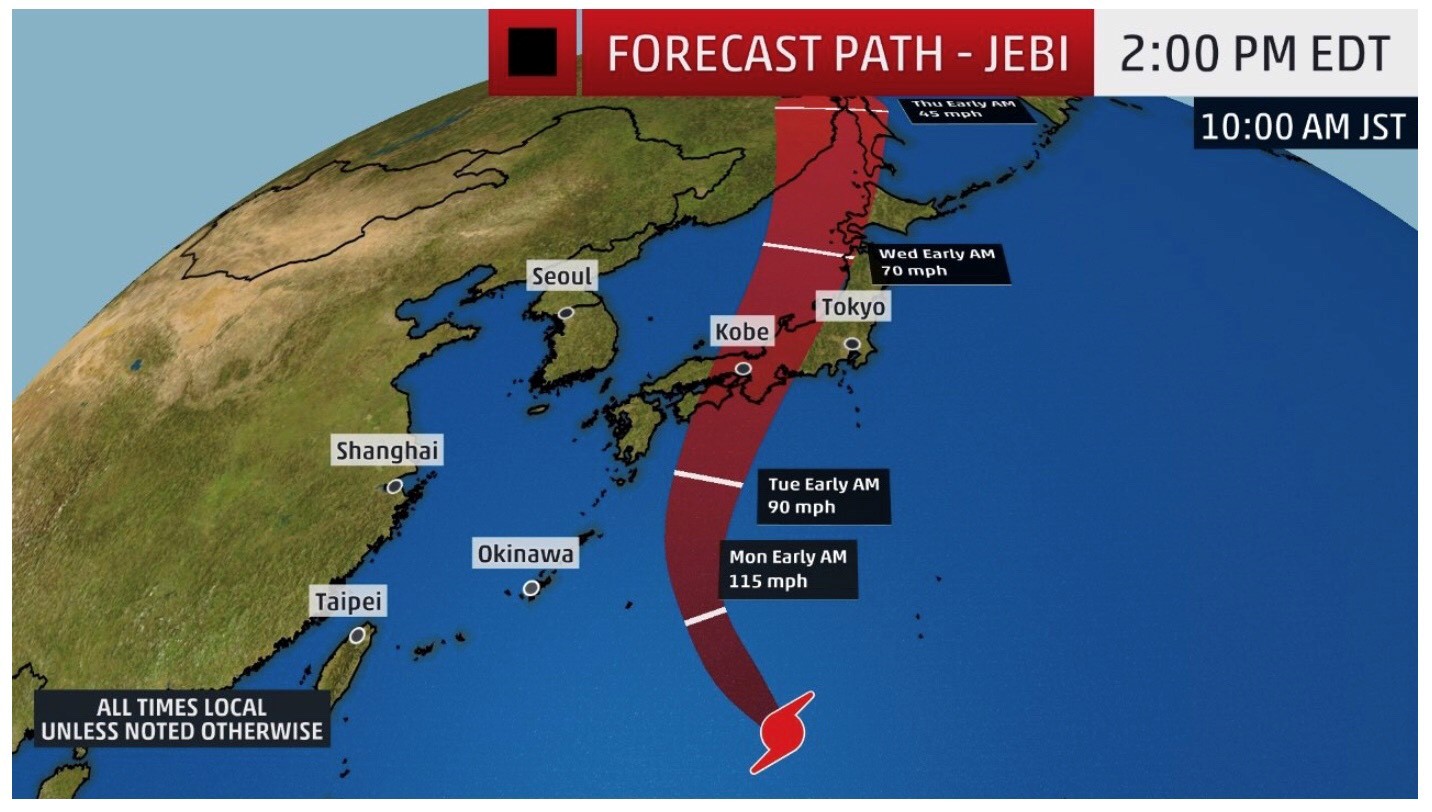 Japan Typhoon Map